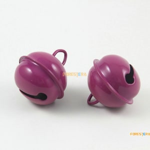 10Pcs 2.2CM (0.87inch) Purple Red Bells Jingle Bells Christmas Bells Pet Bells (Bell69)