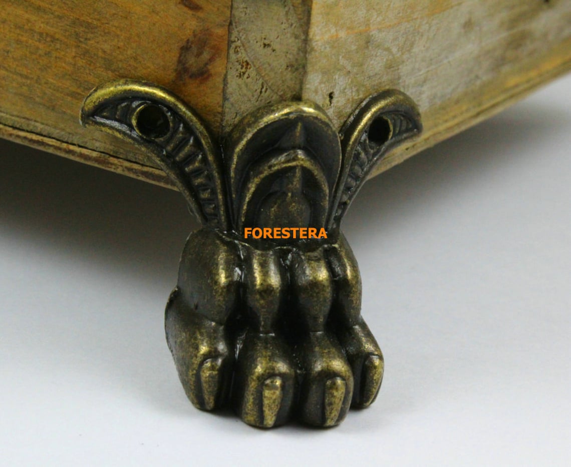 4pcs Antique Brass Jewelry Box Feet Animal Box Leg Case Feet Etsy
