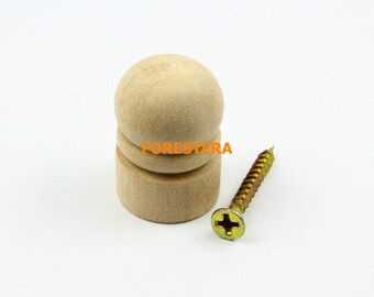 1Pcs Unfinished Wood Knob Wooden Dresser Handle Drawer Knob Pull Cabinet Cupboard Handle Knob 20x28mm (WKN37)