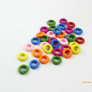 50Pcs Mix Color Wood Ring Wood Spacer Bead Natural Wooden Bead 15mm (MP78)