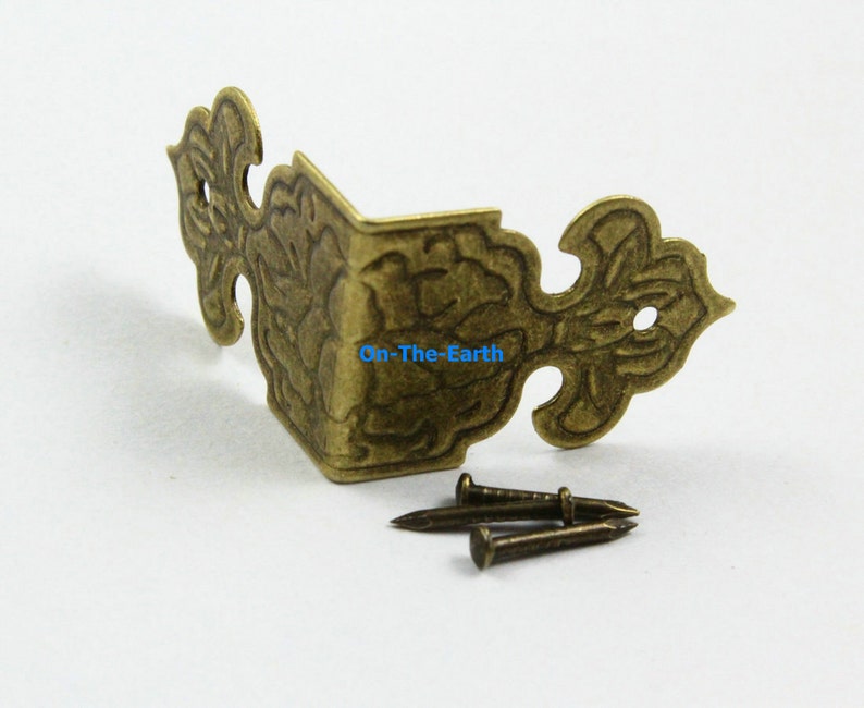 4pcs Antique Brass Jewelry Box Corner Decoration Corner Etsy