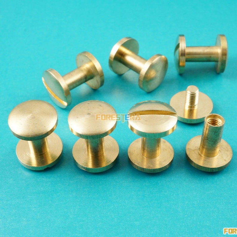 109mm Solid Brass Rivet Chicago Screw for Leather Craft Belt Etsy