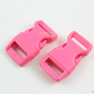 50 Pieces 15mm Pink Plastic Side Quick Release Buckle Clip for Backpack Bag (RBCNO27)