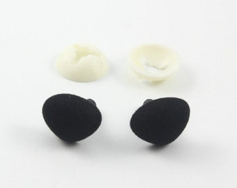 40 Pieces 18mm Black Fuzzy Flock Nose , Safety Animal Doll Nose, Teddy Bear Nose Come With 40 pieces Washers (WWBZ21)