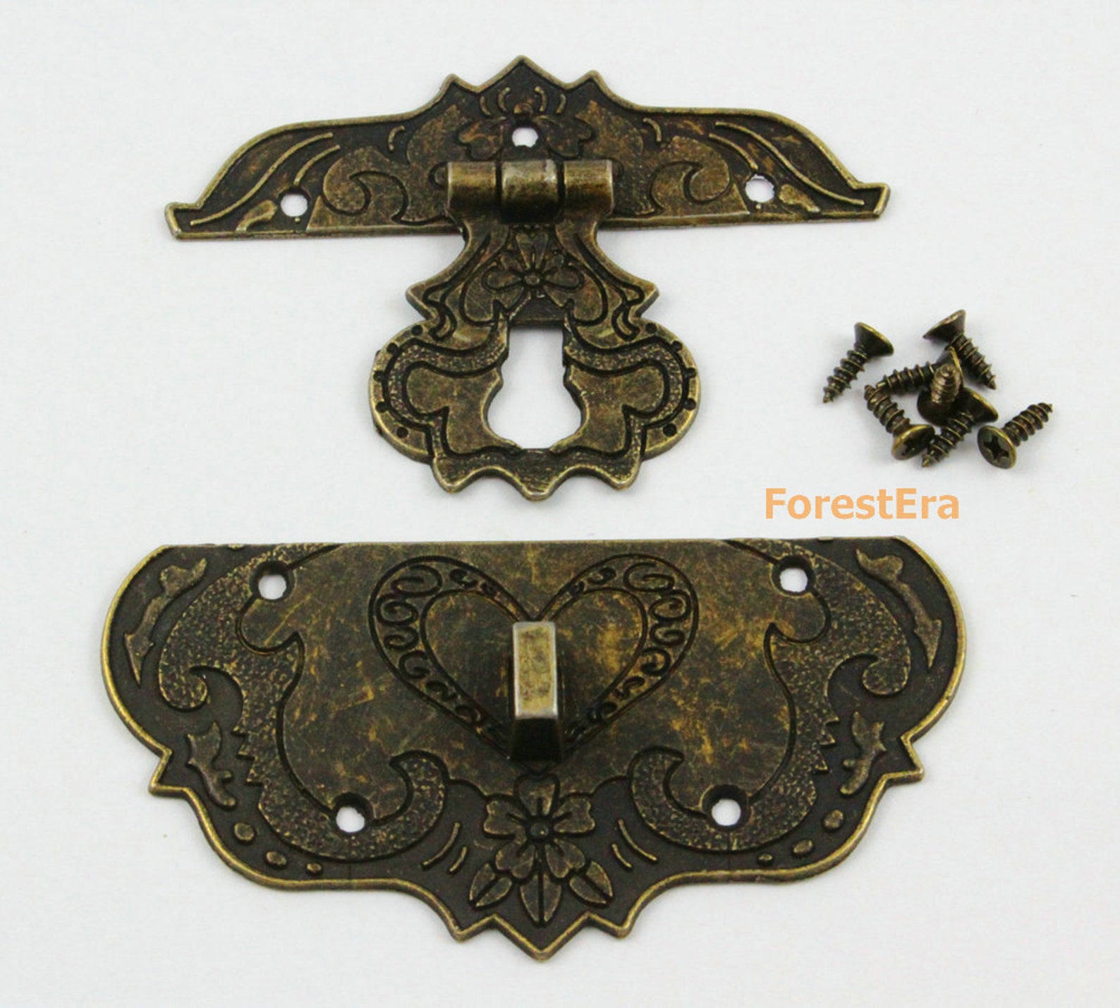 1pcs Antique Brass Jewelry Box Hasp Latch Lock 7755mm With Etsy