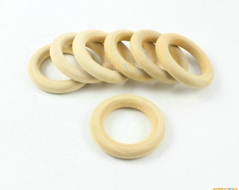 20Pcs Unfinished Wood Ring Natural Wooden Rings Wood Beads 40mm (MQ06)