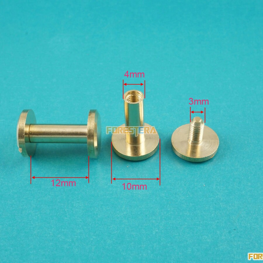 1012mm Solid Brass Rivet Chicago Screw for Leather Craft Belt Etsy