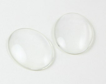 10Pcs 40x30mm Oval Glass Cabochon Cameo Cover Flat Back Cabochon (TYBL40x30-22141)