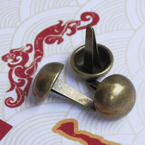 100Pcs 12mm Antique Brass Round Dome Purse Feet  (BR-PF12)