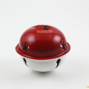 5Pcs 40mm Double Color Bells Jingle Bells Pet Bells Red White Bells (SHSLD5)