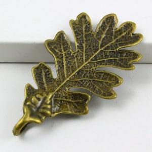 10Pcs Antique Brass tree leaf Charm tree leaf Pendant 48x24mm (PND479)