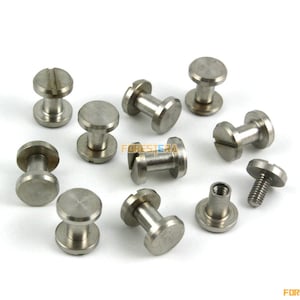 20 Set 8x6mm 304 In acciaio inox Rivet Chicago Screw per Pelle Craft Flat Head (SSF8X6)