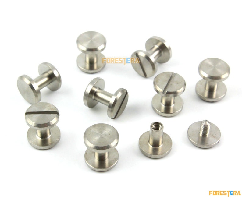 SSF10X7 20 Set 10*7mm 304 Stainless Steel Rivet Chicago Screw for Leather Craft Flat Head