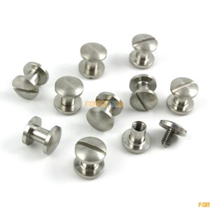 20 Set 8x5mm 304 In acciaio inox Rivet Chicago Screw per Pelle Craft Cambered Head (SSC8X5)