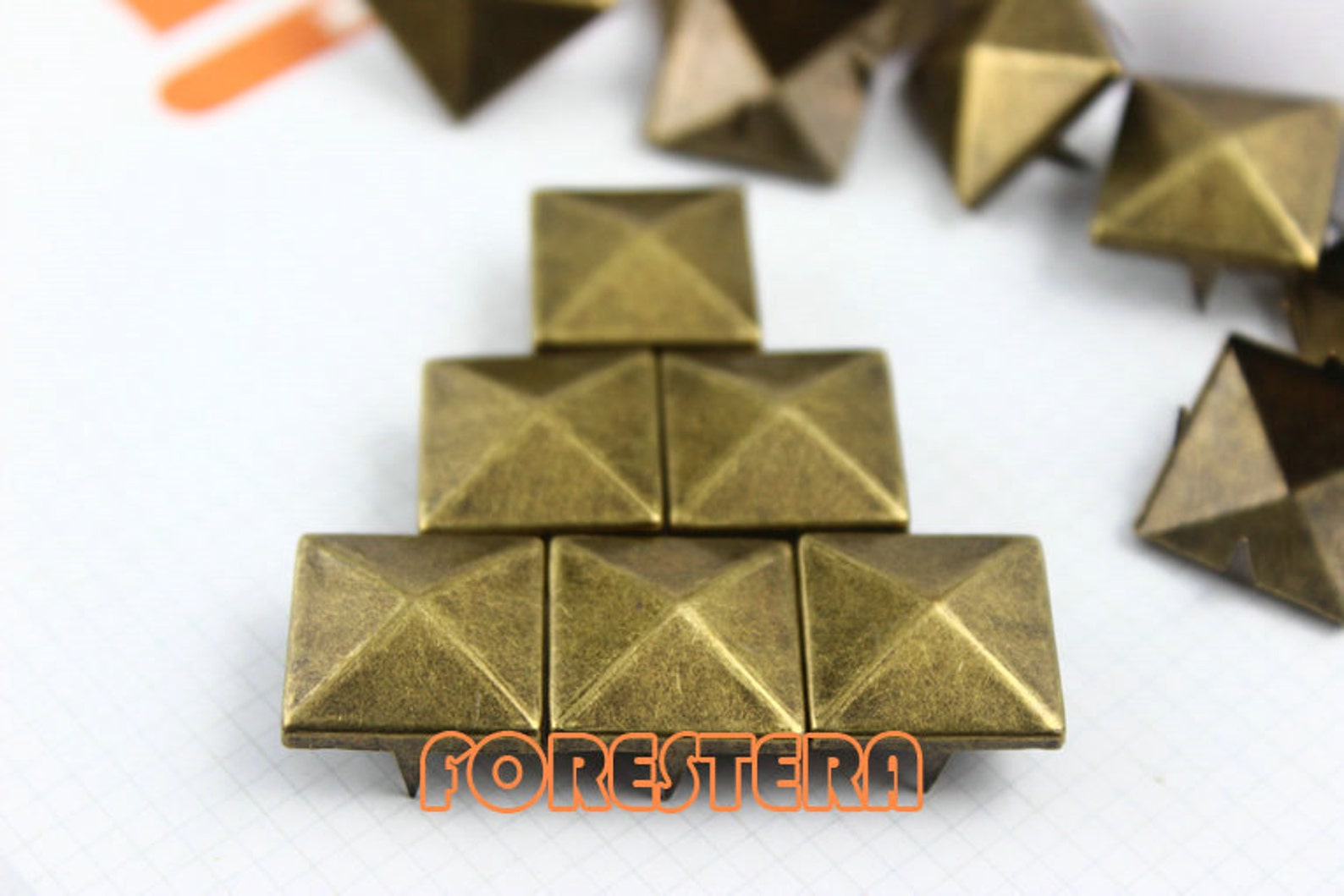 15mm Antique Brass Pyramid Stud Punk Rock Leathercraft Stud Etsy