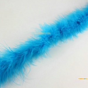 1 Pieces Lake Blue Feather Trim 2 Yards (YM527)