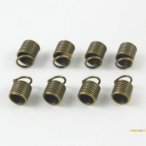 100 Pieces 4.5mm Antique Brass Round Ribbon Clamp End Cord End Clamp [0.18 inch] (THK08)