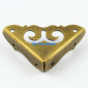 4 unids de latón antiguo joyería caja esquina decoración esquina protección 31mm (BOXC14)