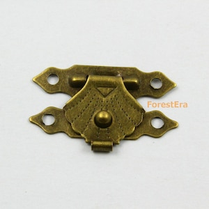 5Pcs Antique Brass Jewelry Box Hasp Latch Lock 29x19mm avec vis (HASP044)