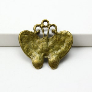 20Pcs Vintage Style Antique Brass Butterfly Charms Pendants 25x22mm PND321 image 2