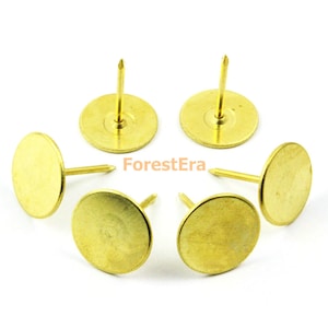 50Pcs 15x18mm Gold Flat Upholstery Tacks Nails (TN51)