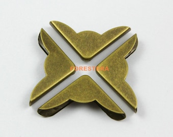 40Pcs 22mm Antique Brass Book Corner Bookbinding Corner Clip (BOOKCOR16)