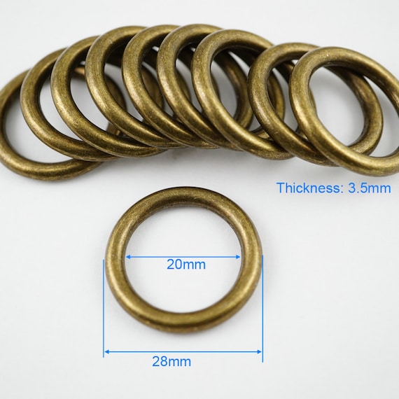 Abbeytops Anillas para Llavero 10 mm, 15 mm, 20 mm, 25 mm, 30 mm, Piel
