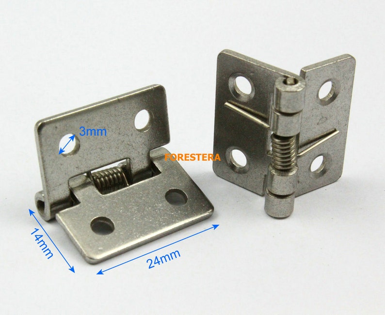 10pcs Stainless Steel Automatic Closed Spring Hinge Small Box Etsy