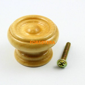 1Pcs Wood Knob Wooden Dresser Handle Drawer Knob Pull Cabinet Cupboard Handle Knob 38x25mm (WKN31)