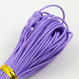 10 Yards 1mm Light Purple Wax Cord Korea Polyester Cord Poly Bracelet Thread Cord (LAXIAN12)