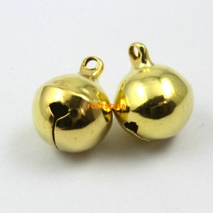 30 Stücke 16mm Gold Glocke Big Jingle Bell Charm Perle (JSLD16)