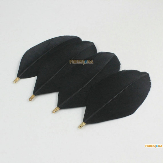 10 Pieces Black Feather Pendant Feather Charm 6-9cm (YM455