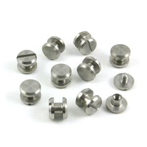 20 Set 8x 304 In acciaio inox Rivet Chicago Screw per Pelle Craft Flat Head (SSF8X3)