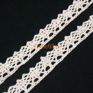 5 Yards 13mm Ivory Beige Floral Emboridery Lace Trim Lace Ribbon (LACE08-26492)
