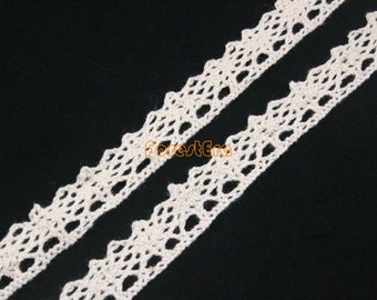 5 Yards 13mm Ivory Beige Floral Emboridery Lace Trim Lace Ribbon (LACE08-26492)