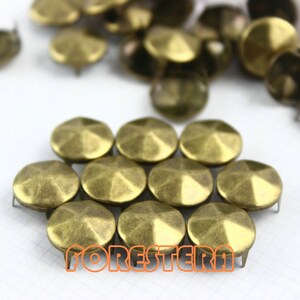 100Pcs 12mm Antique Brass hexagon CONE Studs Metal Studs (BHC12)