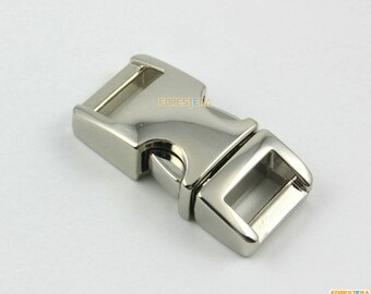 2 piezas 10mm plata metal lado rápido liberación hebilla clip para mochila bolsa (HJCK10-1)