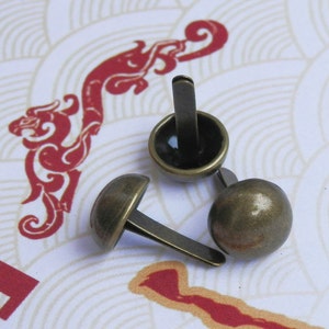300Pcs 10mm Antique Brass Round Dome Purse Feet  (BR-PF10)