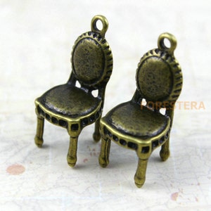 20Pcs Antique Brass Chair Charm Chair Pendant 25x13mm (PND158)