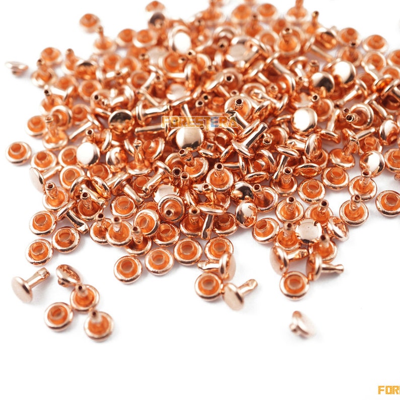 300 set 10*6mm Gold Double Cap Round Rapid Rivet Punk Rock Leathercraft Rivet