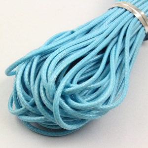 10 Yards 1.5mm Light Blue Wax Cord Korea Polyester Cord Poly Bracelet Thread Cord (LAXIAN36)
