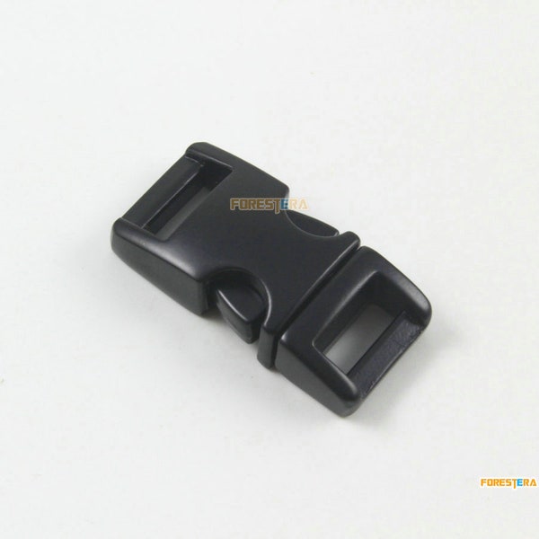 2 Pieces 10mm Black Metal Side Quick Release Buckle Clip for Backpack Bag (HJCK10-5)