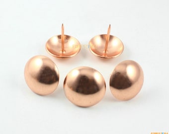 20Pcs Rose Gold Polstertaschen Nägel 25mm (TN93)