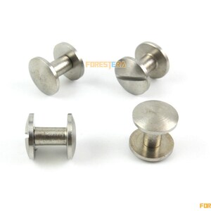 20 Set 10x7mm 304 In acciaio incredino Alleviato Chicago Screw per Pelle Craft Cambered Head (SSC10X7)