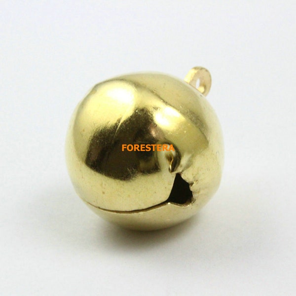 10Pcs 25mm Gold Bell Big Jingle Bell Charm Bead (JSLD25)