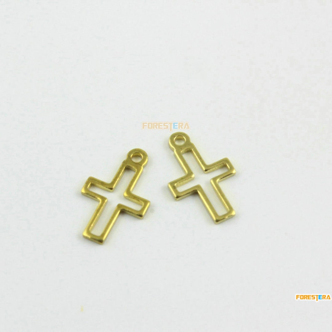 真鍮クロスチャームクロスペンダント 13 x 8 mm 50個 (PND1445) - Etsy