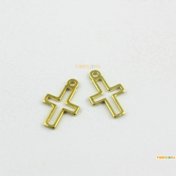 真鍮クロスチャームクロスペンダント 13 x 8 mm 50個 (PND1445) - Etsy