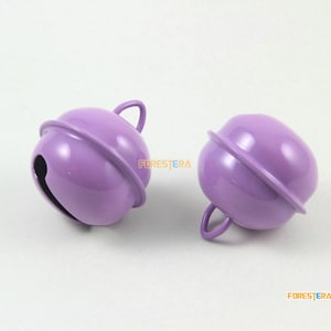 10Pcs 2.2CM (0.87inch) Light Purple Bells Jingle Bells Christmas Bells Pet Bells (Bell64)