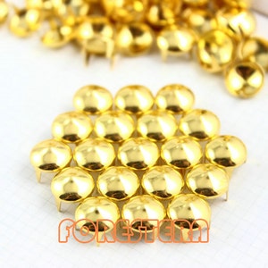 200Pcs 9mm Gold CONE Studs Metal Studs (JC09)