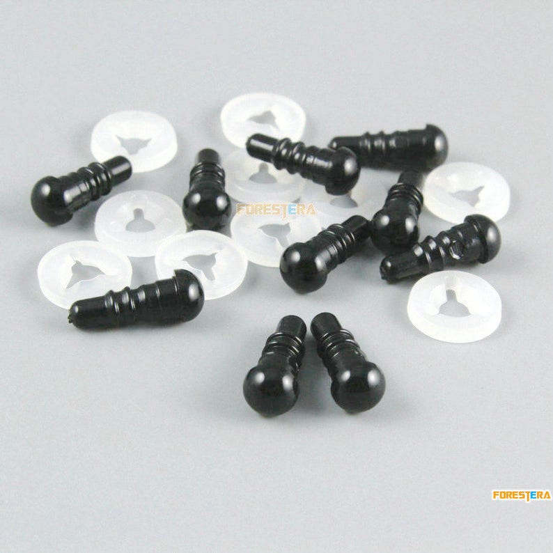 WWYJ02 Black Safety Amigurumi eye Teddy eye Come With 100 pieces washer Cat eye 100 Pieces 5mm Round Doll eye
